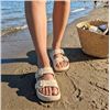 Image 1 : Beige slip-on rubber sandals, size 6