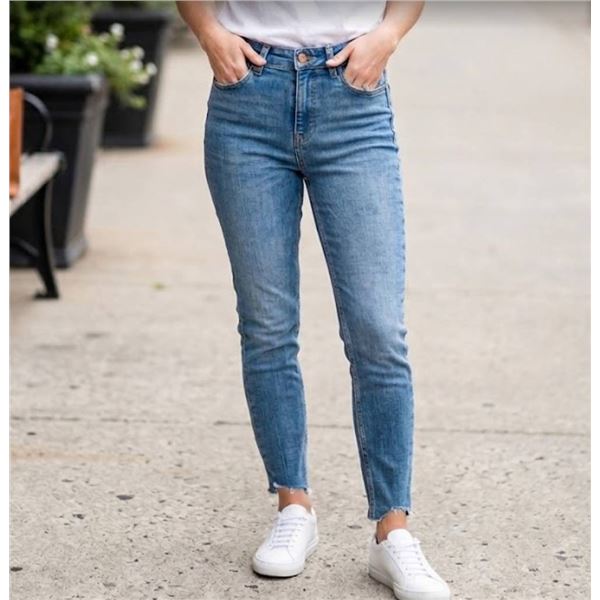 Own. Women's 90's High Waist Ankle Skinny Blue Denim Jeans W26 L30