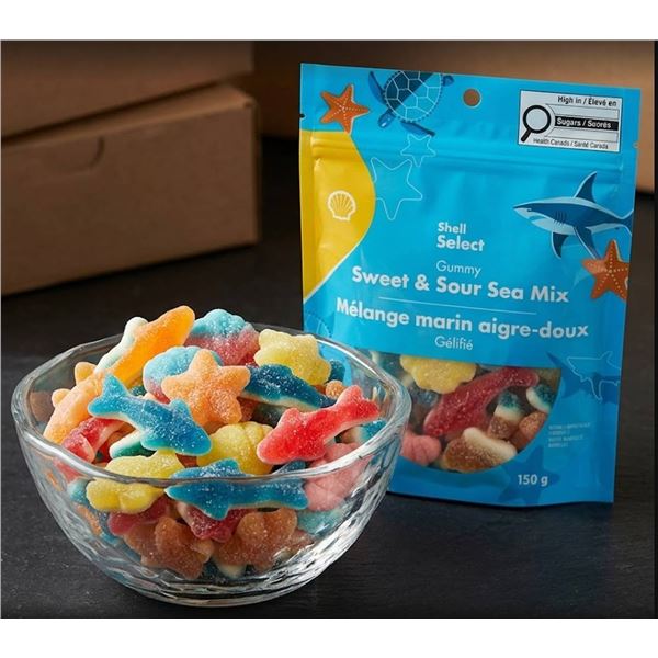 Lot of 12 Shell Select Gummy Sweet & Sour Sea Mix 150g