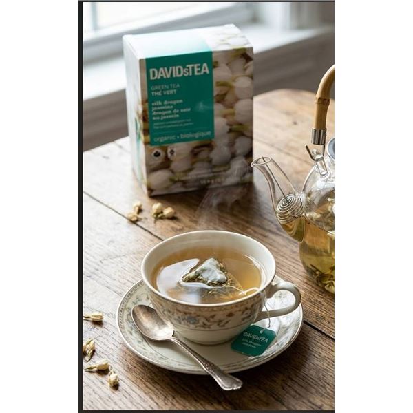Lot of 3 DAVIDsTEA Silk Dragon Jasmine Green Tea 12 Sachets Per Box