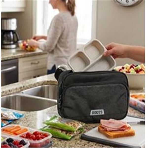 Roots Lunch Bag Black with Handle