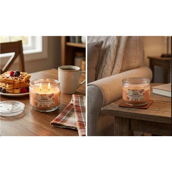 Lot of 2 -Â  Candle-lite Homemade Waffles Candles