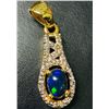 Image 2 : $200, SILVER(1.54g), BLACK OPAL (ENHANCED)  (0.45ct), CZ (0.25ct) PENDANT, retail value $200