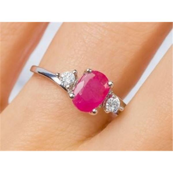 $200, SILVER(2.61g),  RUBY (1.5ct) RING, retail value $200