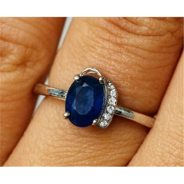 $200, SILVER(2.7g),  SAPPHIRE (1ct) RING, retail value $200