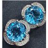 Image 3 : $300, SILVER(4.31g), SWISS BLUE TOPAZ (3.5ct) EARRING, retail value $300