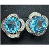 Image 4 : $300, SILVER(4.31g), SWISS BLUE TOPAZ (3.5ct) EARRING, retail value $300