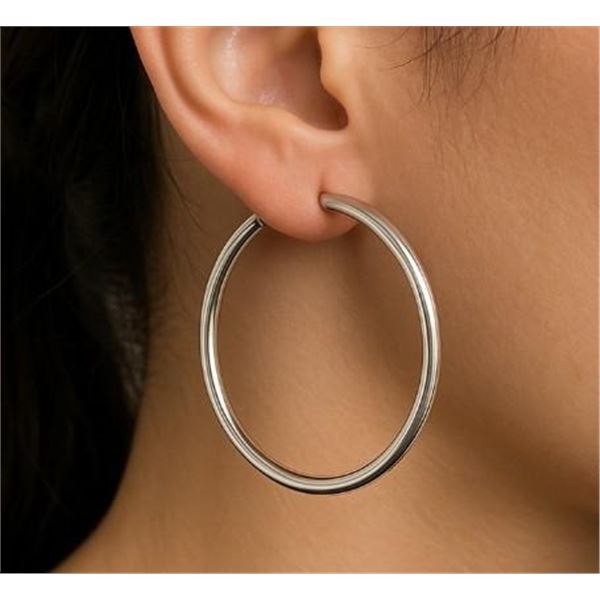 $40, SILVER(2.77g),  HOOP EARRING, retail value $40