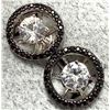 Image 2 : $160, SILVER(3.1g),  WHITE ZIRCON (1ct), BLACK ONYX  (0.25ct) EARRING, retail value $160