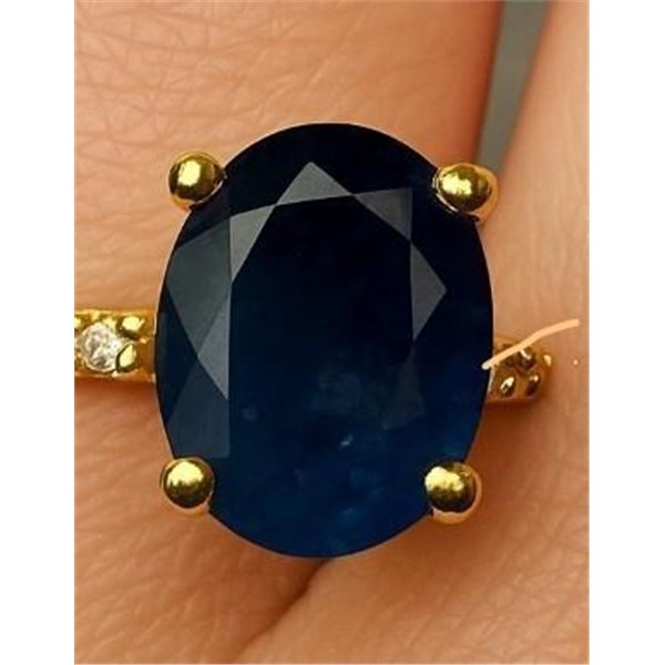 $1535, 10K(1.52g), BLUE SAPPHIRE (1.4ct), DIA (0.05ct) RING, appraised value $1535