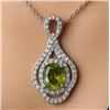 Image 1 : $160, SILVER(2.9g),  PERIDOT (APP 1.5ct), CZ (APP 0.35ct) PENDANT, retail value $160