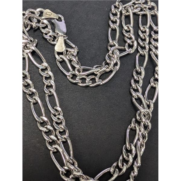 $110, SILVER(8.34g), RHODIUM PLATED HOLLOW CHAIN 20", retail value $110