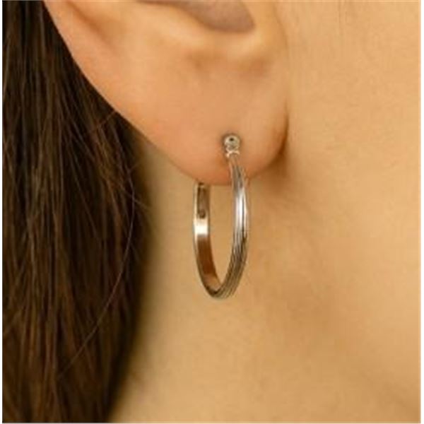 $30, SILVER(1.4g),  SMALL HOOP EARRING, retail value $30