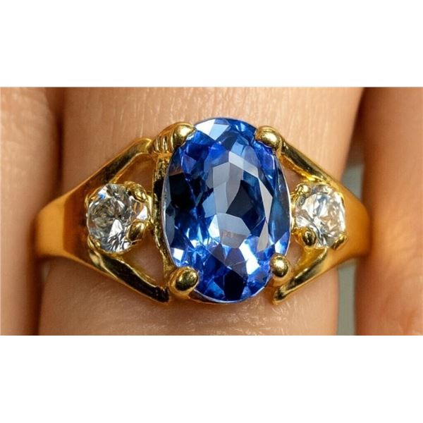 $1285, 10K(1.7g),  TANZANITE (0.8ct), DIA (0.04ct) RING, appraised value $1285