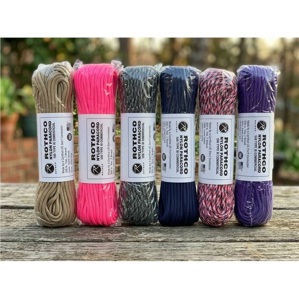 Lot of 6 Rothco Nylon Paracord Assortment