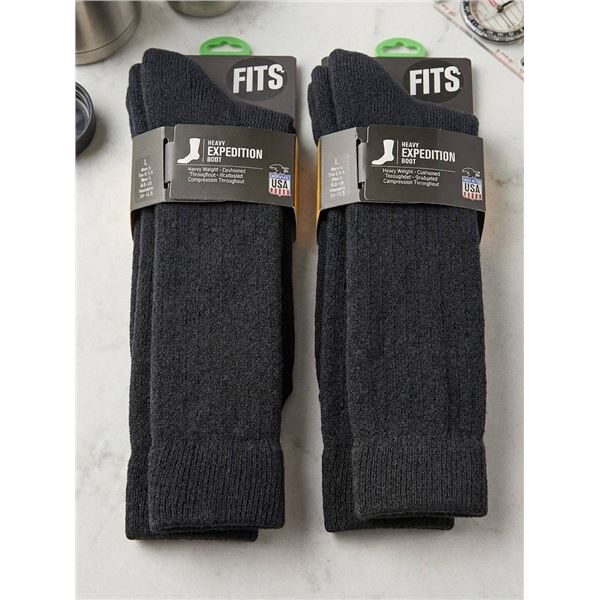 Heavy Expedition Boot Socks, 2 Packs, Size L