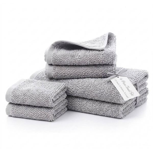 Lot of 6 Talesma Towels. 2 Washcloths, 2 Hand Towels, 2 Body Towels