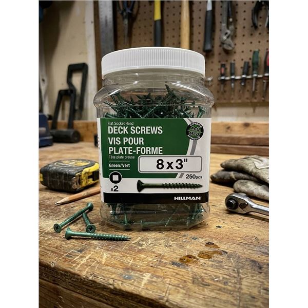 Hillman Deck Screws 8 x 3" Green 250pcs