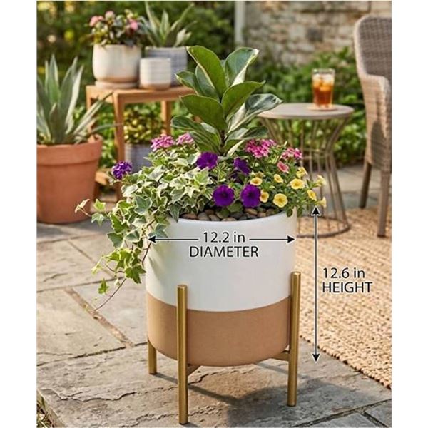 Rivet Mid-Century Ceramic Planter