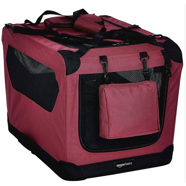 Amazon Basics 36 Inch Red Soft Pet Crate