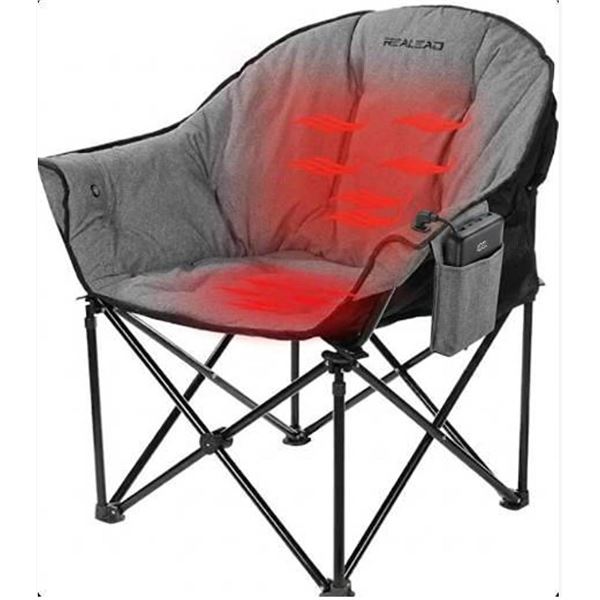 Realead Heated Camping Chair, Grey With Charger