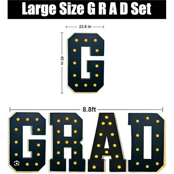LANGXUN 40" Black Graduation Decor Set