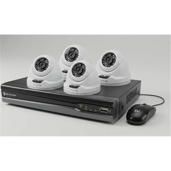 Surveillance System with 4 Dome Cameras