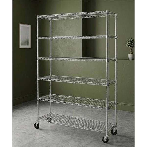 Seville Classics Chrome 6-Shelf Rack