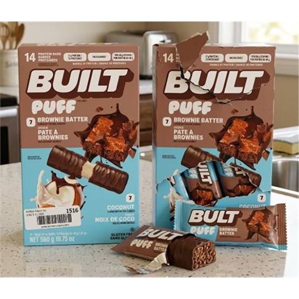 2 Built Puff Coconut Brownie Bars