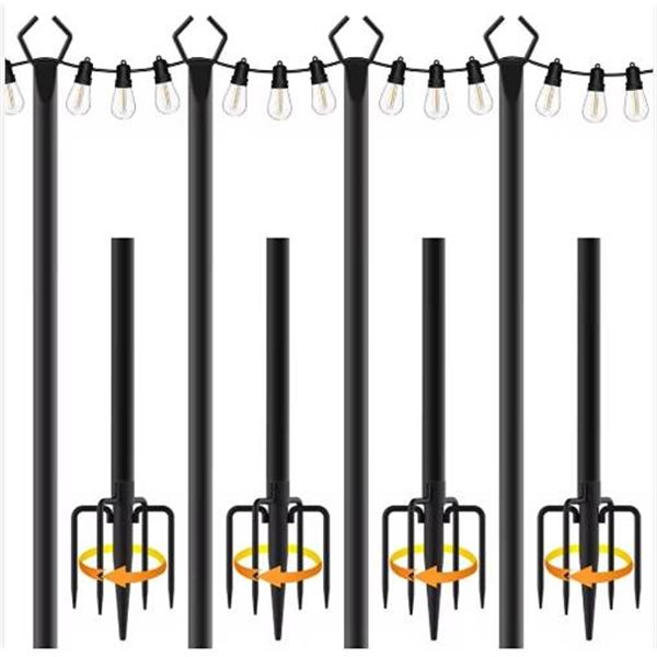 Awemim Hanging String Light Pole Set of 2