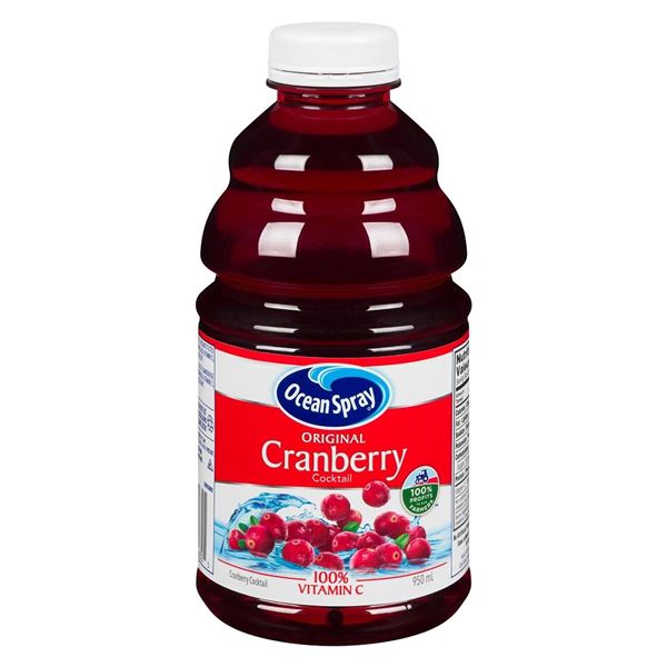 Ocean Spray Cranberry Juice 12 x 950 mL Bottles