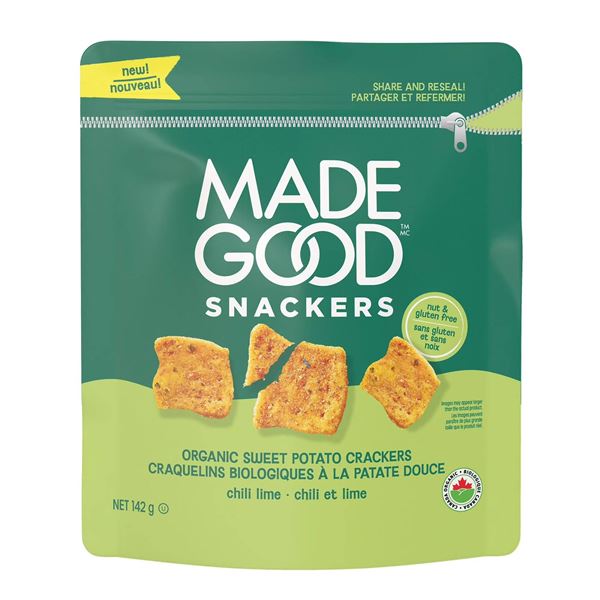 6 Bags Made Good Sweet Potato Crackers 8 x 142g