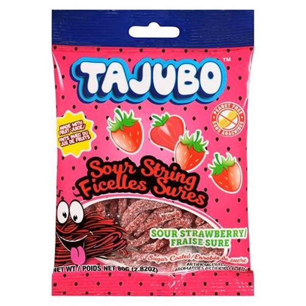 Tajubo Sour Strawberry Strings 12x80g