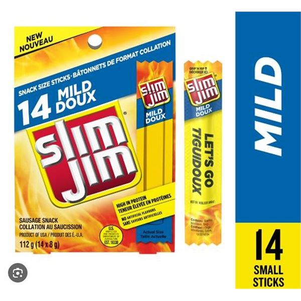 Slim Jim Mild Snack Size Sticks, 7 x (14 x 8g)