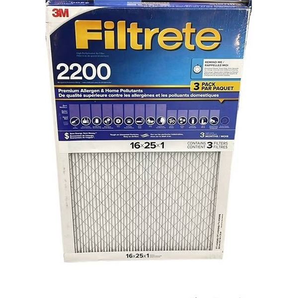 3M Filtrete 2200 Air Filters, 16x25x1, 3 Pack