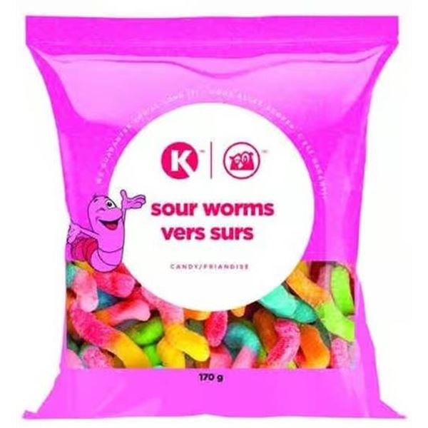 Packs Sour Worms, 12 x 160g Each