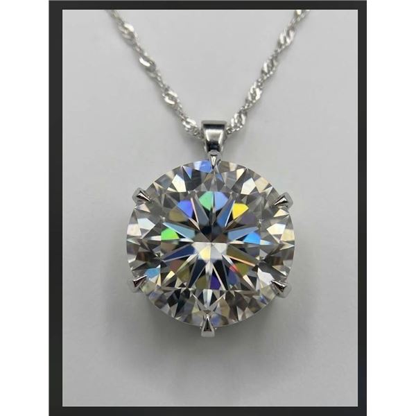 $7560 - 20CT Moissanite Pendant & Chain Set with appraisal