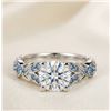 Image 1 : Jeulia Sterling Silver Blue CZ Ring 7.5