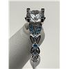 Image 3 : Jeulia Sterling Silver Blue CZ Ring 7.5