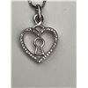 Image 5 : Silver Heart Keyhole Pendant Necklace