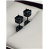 Image 3 : 1.0 Carat Black Solitaire stud earrings Set