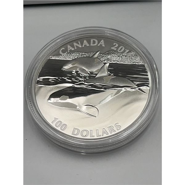 2016 Canada $100 Orca Fine .999 Silver Coin