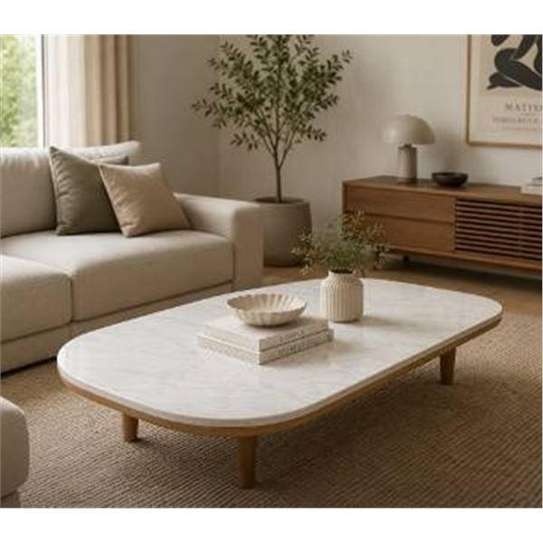 Rectangular Marble Top Coffee Table
