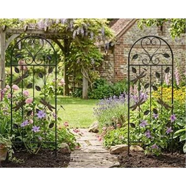 Lot of 2 - 6ft Tall Metal Garden Trellis