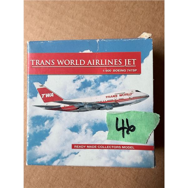 TRANS WORLD AIRLINES JET 1:600 BOEING 747SP READY MADE COLLECTORS MODEL DIECAST