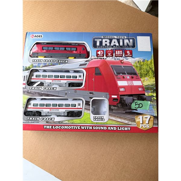 ELECTRIC RAIL TRAIN SET WITH SOUND & LIGHT 17 PCS