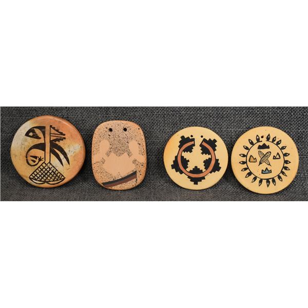 FOUR HOPI POTTERY PLAQUES