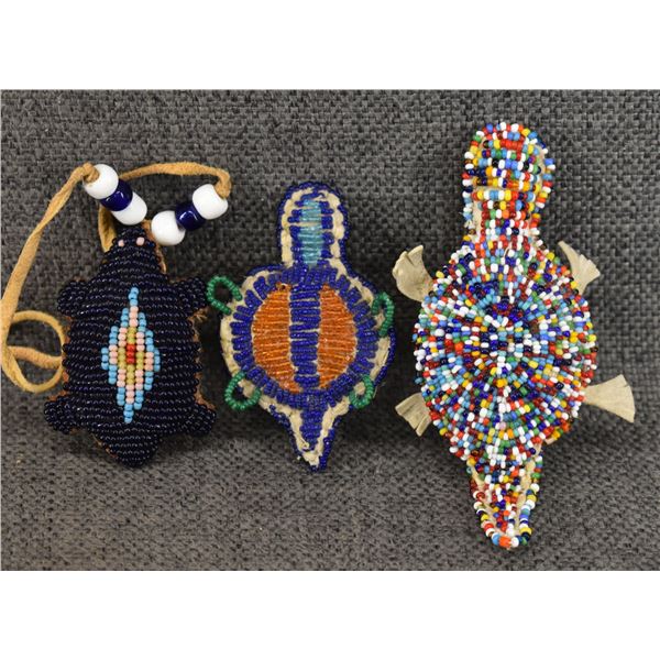 SIOUX BEADED UMBILICAL FETISHES