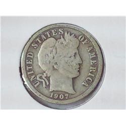 1907 Barber Dime