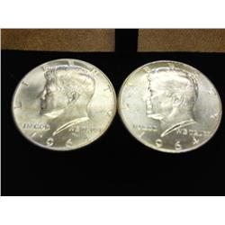 2-1964 Kennedy Silver Halves (UNC)